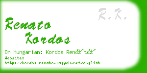 renato kordos business card